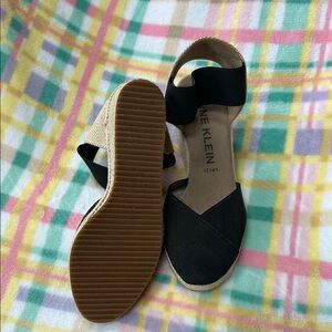 Anne Klein Black Wedge Sandals